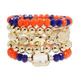 109133, GAME DAY NUGGET BALL BEADED MULTI LAYERED STRETCH BRACELET