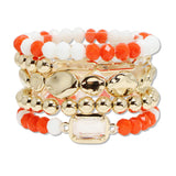 109133, GAME DAY NUGGET BALL BEADED MULTI LAYERED STRETCH BRACELET