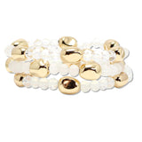 109137, NUGGET ACCENT MULTI LAYERED BEADED STRETCH BRACELET