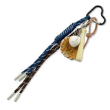 109139, BASEBALL GLOVE BAT ROPE AND HEART CARABINER KEYCHAIN BAG CHARM