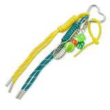 109140, TENNIS RACKET BALL DICE ROPE AND HEART CARABINER KEYCHAIN BAG CHARM
