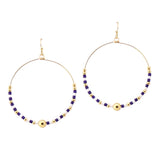 109163, GAME DAY BEADED HOOP EARRING