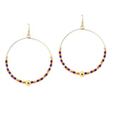 109163, GAME DAY BEADED HOOP EARRING