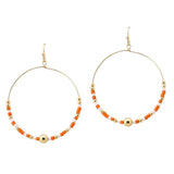 109163, GAME DAY BEADED HOOP EARRING