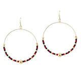 109163, GAME DAY BEADED HOOP EARRING