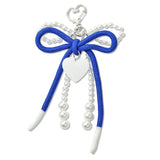 109164, HEART CHARM BOW PEARL ROPE KEYCHAIN BAG CHARM