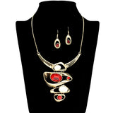 109172, OVAL RHINESTONE ACCENT STATEMENT NECKLACE