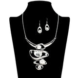 109172, OVAL RHINESTONE ACCENT STATEMENT NECKLACE