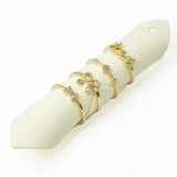 109184, SIZE 7 GOLD TONE LOVE BOW PAVE RHINESTONE RING SET