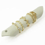 109186, SIZE 7 GOLD TONE ELEGANT FLOWER LEAF RING SET