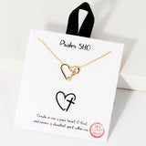 109192, PSALM 51 10 HEART AND CROSS CUBIC ZIRCONI ACCENT NECKLACE