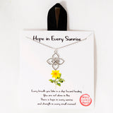 109193, HOPE IN EVERY SUNRISE FLORAL CLOVER PENDANT NECKLACE