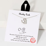 109194, HONKY TONK HORSHOE COWBOY BOOTS CHARMS NECKLACE