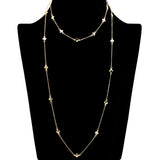 109196, LONG DAINTY CLOVER ACCENT 2 PIECE NECKLACE SET