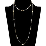 109196, LONG DAINTY CLOVER ACCENT 2 PIECE NECKLACE SET