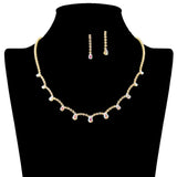 109199, DAINTY TEARDROP ACCENT CRYSTAL RHINESTONE NECKLACE