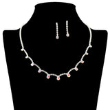 109199, DAINTY TEARDROP ACCENT CRYSTAL RHINESTONE NECKLACE
