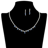 109200, DAINTY MARQUISE ACCENT CRYSTAL RHINESTONE NECKLACE