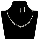 109200, DAINTY MARQUISE ACCENT CRYSTAL RHINESTONE NECKLACE
