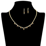 109200, DAINTY MARQUISE ACCENT CRYSTAL RHINESTONE NECKLACE