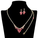 109201, MARQUISE CUBIC ZIRCONIA ACCENT CRYSTAL RHINESTONE NECKLACE WITH BRACELET