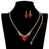 109201, MARQUISE CUBIC ZIRCONIA ACCENT CRYSTAL RHINESTONE NECKLACE WITH BRACELET