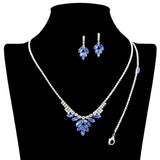 109201, MARQUISE CUBIC ZIRCONIA ACCENT CRYSTAL RHINESTONE NECKLACE WITH BRACELET
