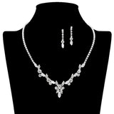 109202, MARQUISE CUBIC ZIRCONIA ACCENT CRYSTAL RHINESTONE NECKLACE
