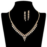 109204, CHANDELIER CUBIC ZIRCONIA ACCENT CRYSTAL RHINESTONE NECKLACE