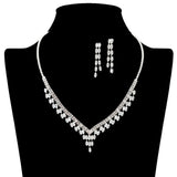 109204, CHANDELIER CUBIC ZIRCONIA ACCENT CRYSTAL RHINESTONE NECKLACE