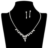 109205, MIXED MULTI SHAPE CRYSTAL RHINESTONE NECKLACE