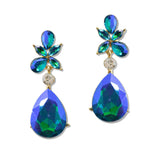 109207, TEARDROP SHAPE RHINESTONE DANGLE EARRING