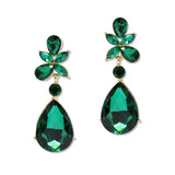 109207, TEARDROP SHAPE RHINESTONE DANGLE EARRING