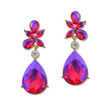 109207, TEARDROP SHAPE RHINESTONE DANGLE EARRING