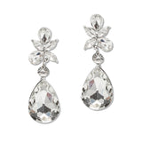 109207, TEARDROP SHAPE RHINESTONE DANGLE EARRING