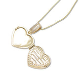 109212, HEART LOCKET CUBIC ZIRCONIA PENDANT NECKLACE