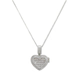 109212, HEART LOCKET CUBIC ZIRCONIA PENDANT NECKLACE