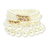 109214, PEARL MULTI LAYERED STRETCH BRACELET