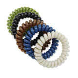 109215, SET OF 6 MULTI COLOR SPIRAL COIL HAIR TIES