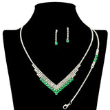 109217, MARQUISE CUBIC ZIRCONIA ACCNET CRYSTAL RHINESTONE NECKLACE WITH BRACELET