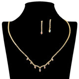 109218, DAINTY CUBIC ZIRCONIA ACCENT CRYSTAL RHINESTONE NECKLACE