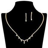 109218, DAINTY CUBIC ZIRCONIA ACCENT CRYSTAL RHINESTONE NECKLACE