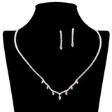 109219, DAINTY CUBIC ZIRCONIA ACCENT CRYSTAL RHINESTONE NECKLACE
