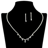 109219, DAINTY CUBIC ZIRCONIA ACCENT CRYSTAL RHINESTONE NECKLACE