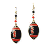 109226, GAME DAY ENAMEL FOOTBALL DANGLE EARRING