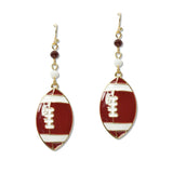 109226, GAME DAY ENAMEL FOOTBALL DANGLE EARRING