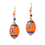 109226, GAME DAY ENAMEL FOOTBALL DANGLE EARRING