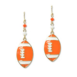 109226, GAME DAY ENAMEL FOOTBALL DANGLE EARRING