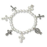 109241, CROSS MULTI CHARM BEADED STRETCH BRACELET