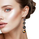 109245, HALLOWEEN BOO WITCH HAT GHOST PUMKIN ENAMEL DROP EARRING